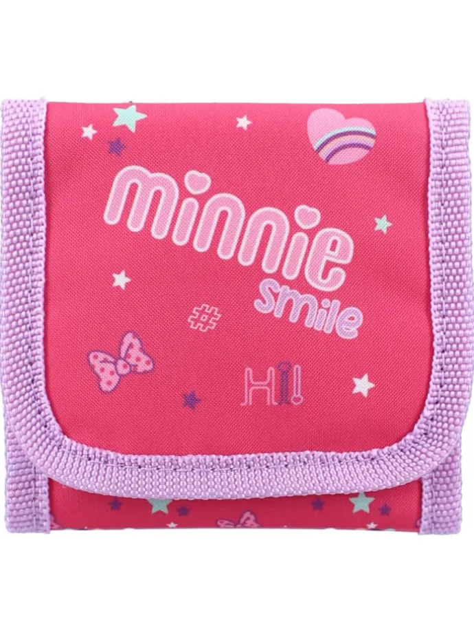 Disney Minnie Portemonnaie – Kinder Geldbörse rosa mit Fächern in Rosa