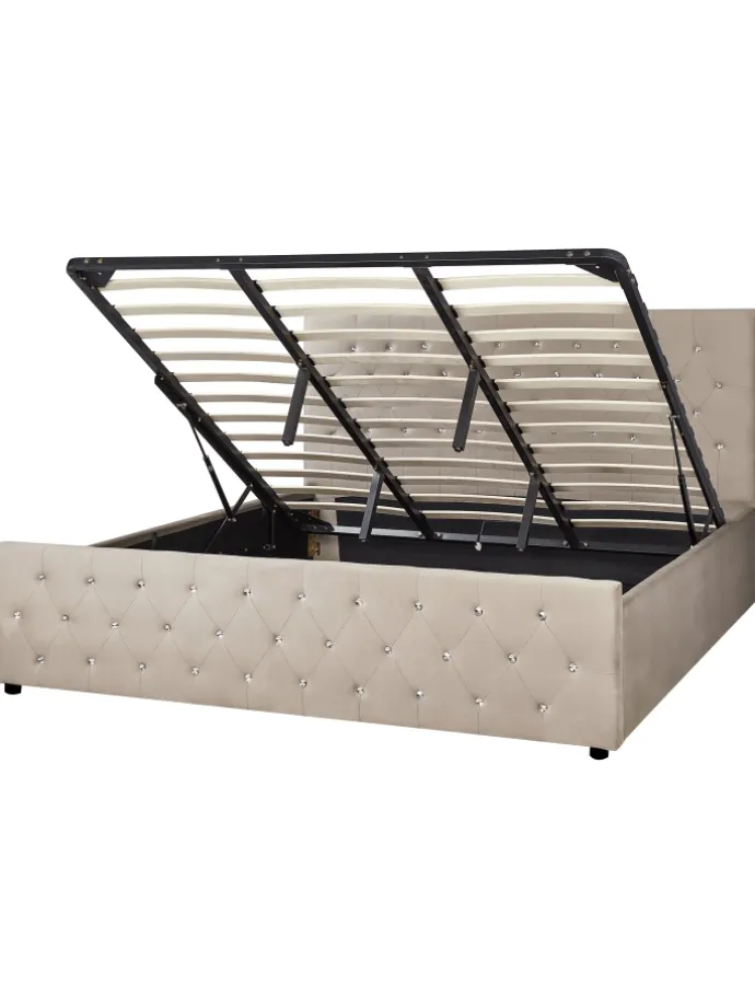 Doppelbett AMIENS in Beige - (W) 191 x (H) 109 x (L) 217 cm