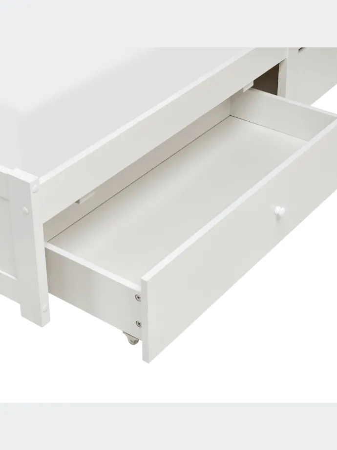 Doppelbett BIZOU in Weiß/Beige - (W) 168 x (H) 110 x (L) 227 cm