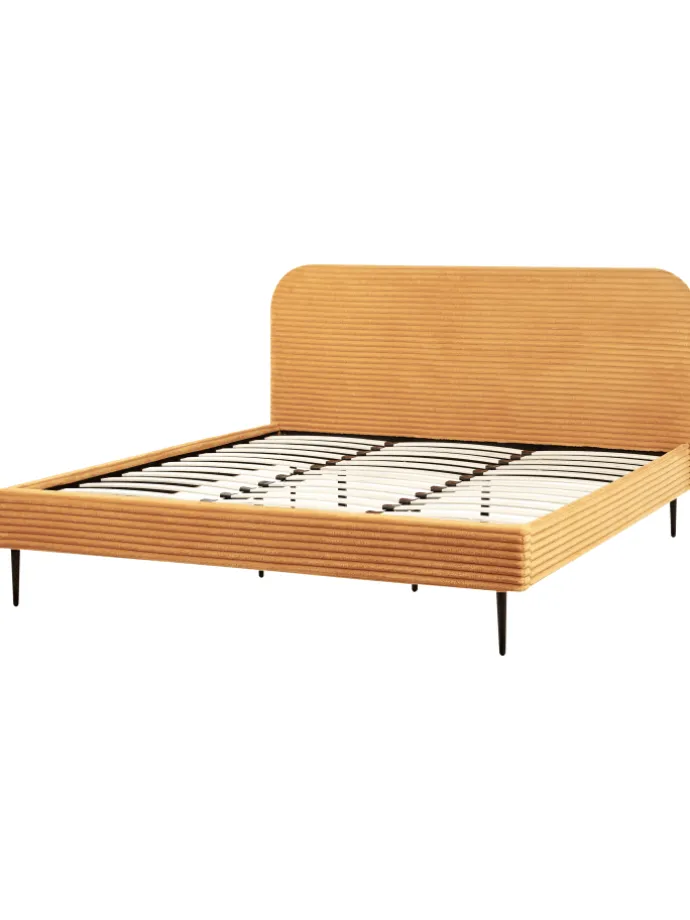 Doppelbett FLAYAT in Orange/Schwarz - (W) 193 x (H) 109 x (L) 215 cm