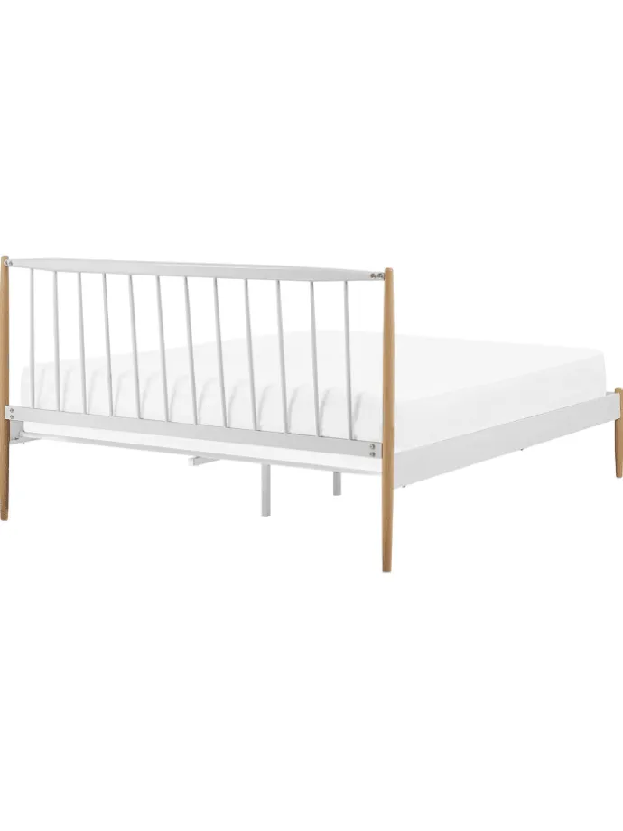 Doppelbett MAURS in Weiß/Braun - (W) 167 x (H) 100 x (L) 209 cm