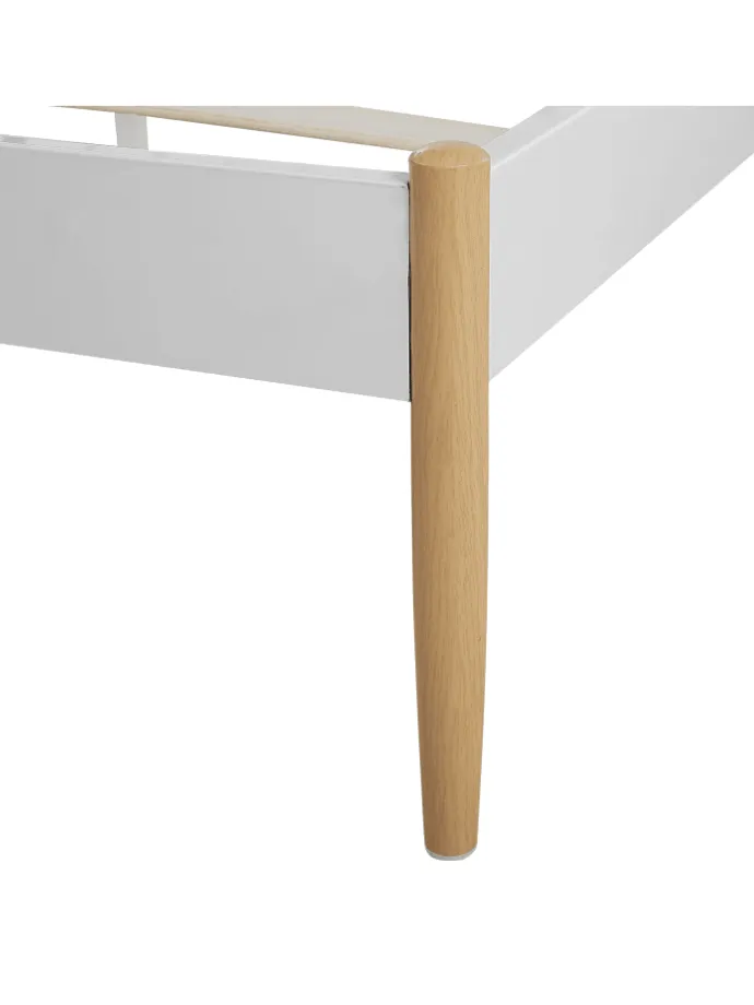 Doppelbett MAURS in Weiß/Braun - (W) 167 x (H) 100 x (L) 209 cm
