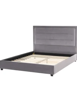 Doppelbett ROUEN in Grau/Schwarz - (W) 146 x (H) 112 x (L) 213 cm