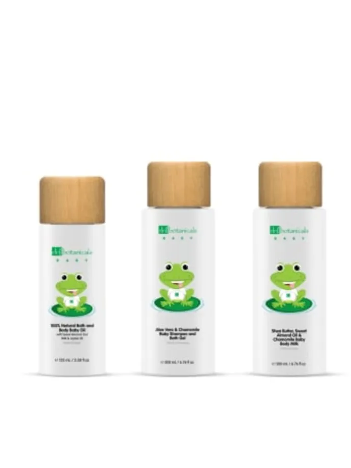 Dr.Botanicals Baby Collection Shampoo and Bath Gel, Body Oil and Milk