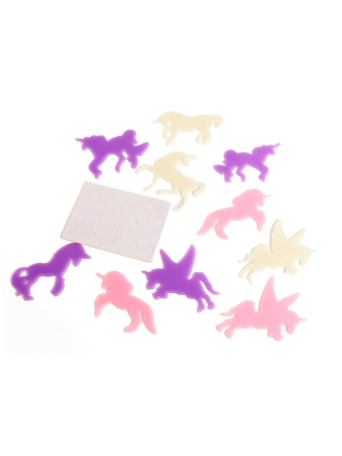 DREAM HORSE Glow in The Dark Shapes Einhorn-Aufkleber (12 Stück) in mehrfarbig