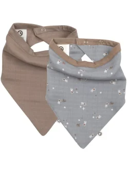 Dreieckstuch 2er-Pack in Jasmin blue/ Balsam cream/ Walnut