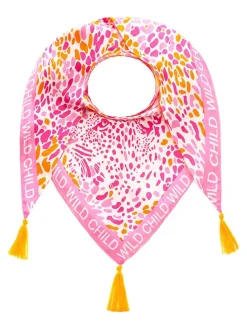 Dreieckstuch "Leo Kopf" in Rosa/ Orange/ Weiß - (L)200 x (B)100 cm