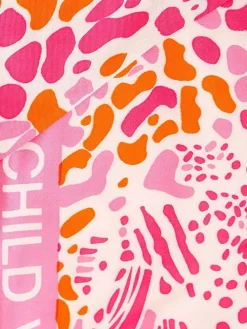Dreieckstuch "Leo Kopf" in Rosa/ Orange/ Weiß - (L)200 x (B)100 cm