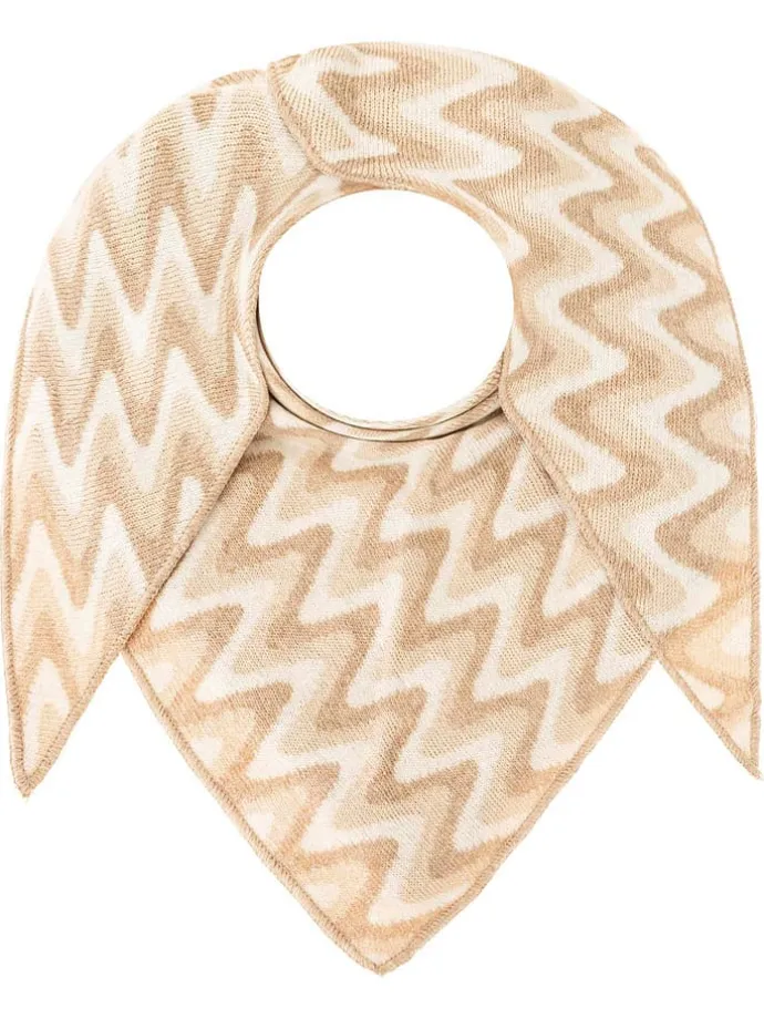 Dreieckstuch "Winter Waves" in Beige - (L)185 x (B)90 cm