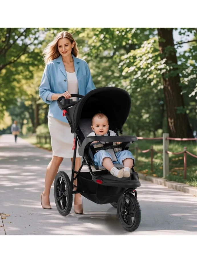 Dreirad Kinderwagen für Baby von 0-4 Jahren in Schwarz