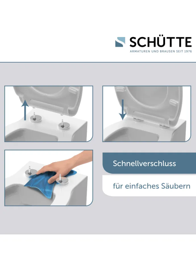 Duroplast WC-Sitz GREY HEXAGONS, mit Absenkautomatik und Schnellverschluss