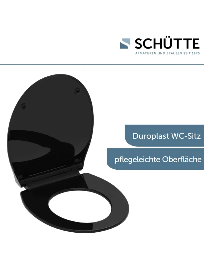 Duroplast WC-Sitz SLIM BLACK, mit Absenkautomatik und Schnellverschluss