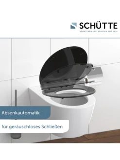 Duroplast WC-Sitz SLIM BLACK, mit Absenkautomatik und Schnellverschluss