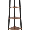 Eckenregal in Braun/ Schwarz - (B)34 x (H)125 x (T)34 cm