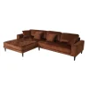 Ecksofa 3-Sitzer J54, Samt rost-rot