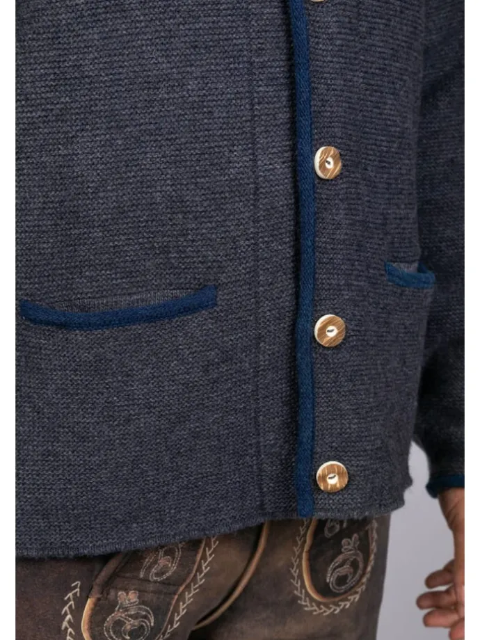 Edelnice Trachten Strickjacke Felix anthrazit in anthrazit