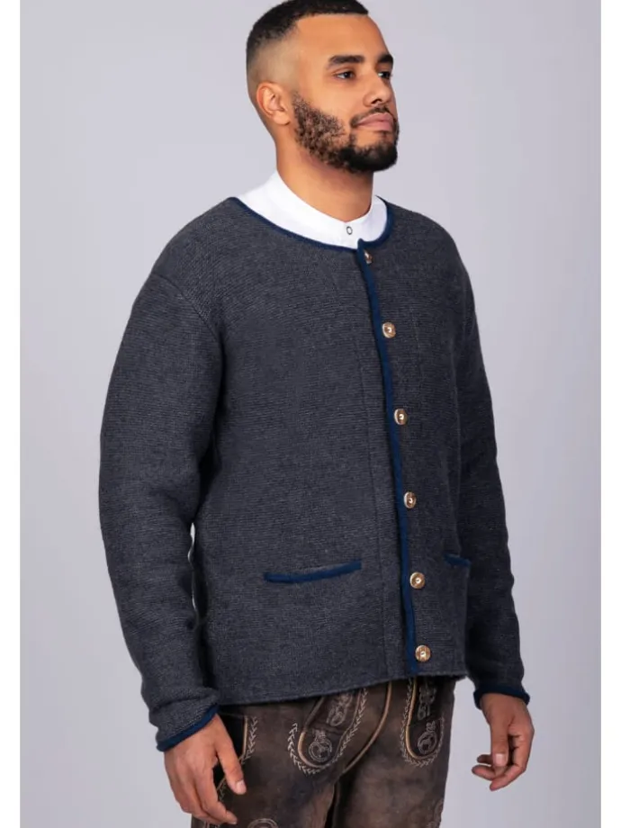 Edelnice Trachten Strickjacke Felix anthrazit in anthrazit