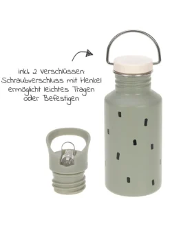 Edelstahl-Trinkflasche 500 ml - Happy Prints in gruen