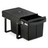 Einbaumülleimer in Schwarz - 2x 15 l