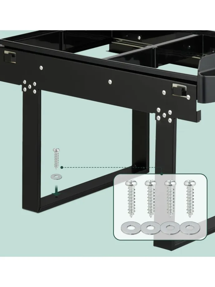 Einbaumülleimer in Schwarz - 2x 15 l