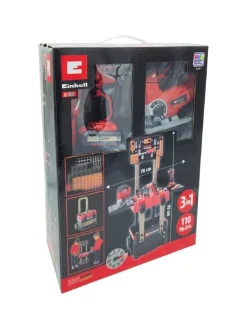 Einhell KIDS E-Case Kinder Werkbank (110 Teile) in mehrfarbig