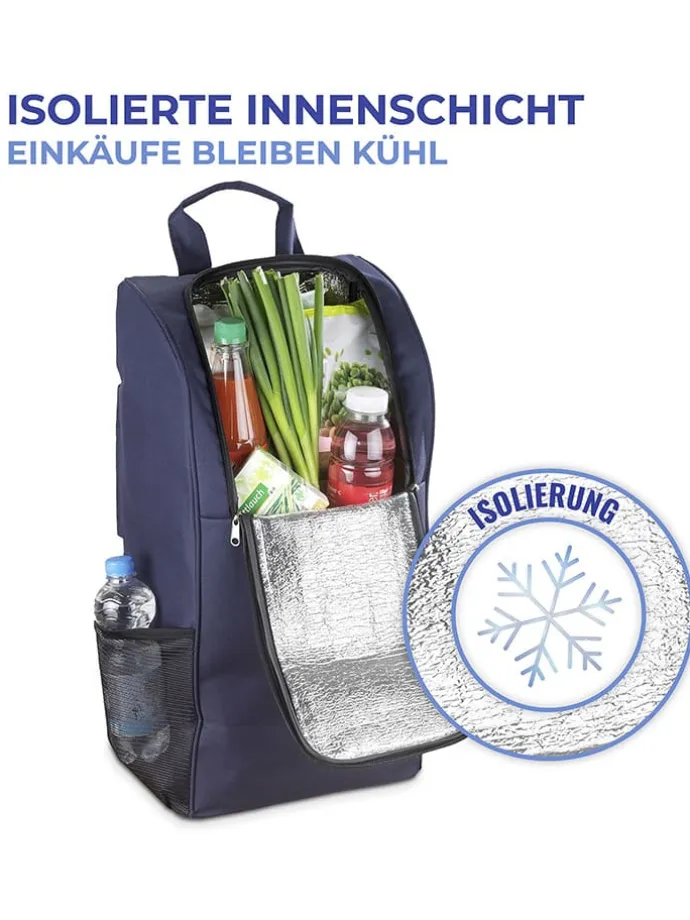 Einkaufstrolley in Dunkelblau - (B)58 x (H)103 x (T)39 cm