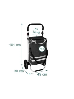 Einkaufstrolley in Schwarz - 45 l
