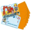 Einladungs-Set "Bagger" in Orange/ Bunt