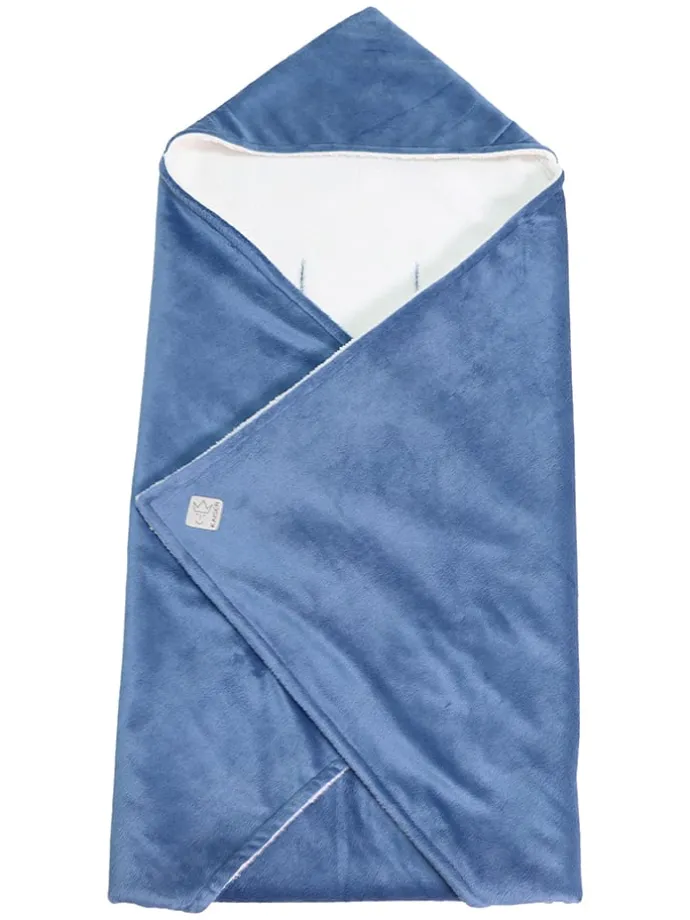 Einschlagdecke "Winter Wrap" in Blau - (L)85 x (B)85 cm