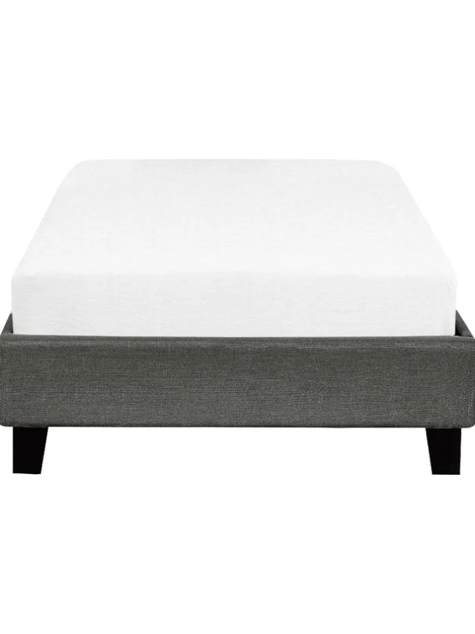 Einzelbett ROANNE in Grau/Braun - (W) 99 x (H) 29 x (L) 211 cm