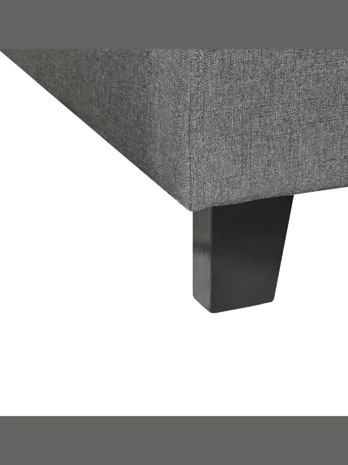 Einzelbett ROANNE in Grau/Braun - (W) 99 x (H) 29 x (L) 211 cm