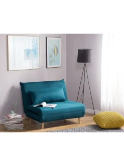 Einzelsofa SETTEN in Blau/Braun - (W) 104 x (H) 82 x (L) 90 cm