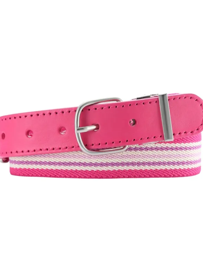 Elastik-Gürtel Ringel in Pink
