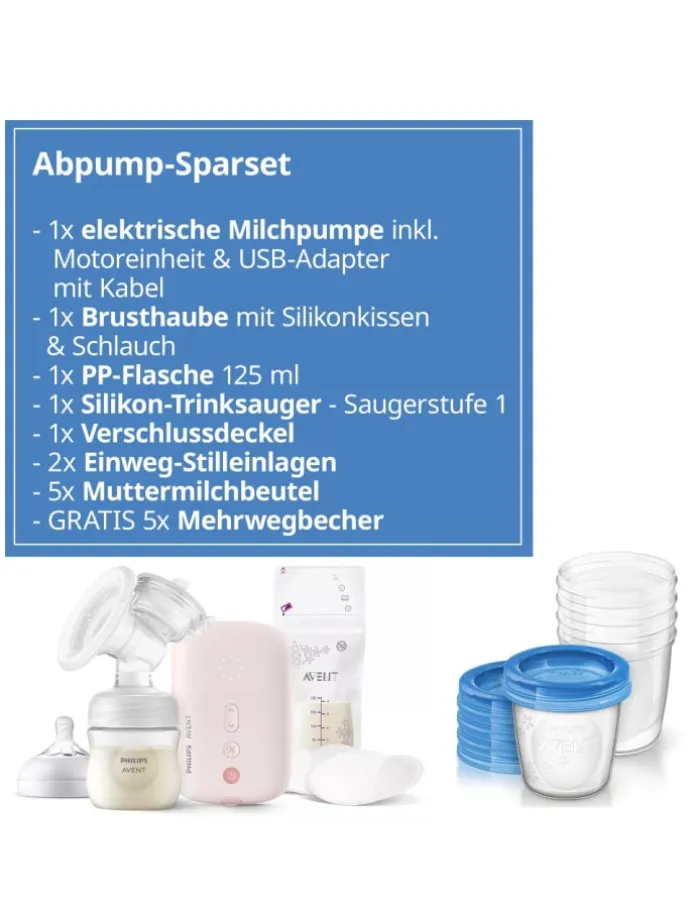 Elektrische Milchpumpe SCF395/31 + Gratis in rosa