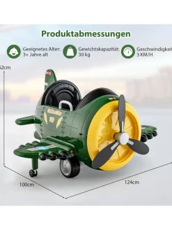 Elektroflugzeug Aufsitz ab 3 Jahren in Grün