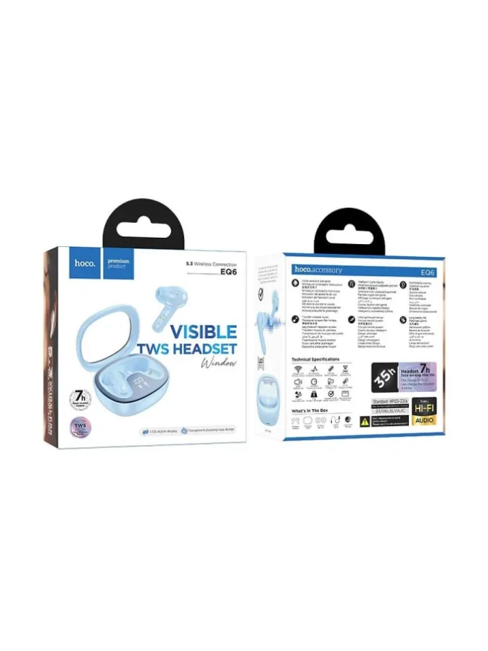 EQ6 TWS Bluetooth Kopfhörer kabellos In-Ear Blau