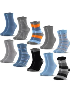 10er Pack Bunte Socken Estilo in JeansStreifen