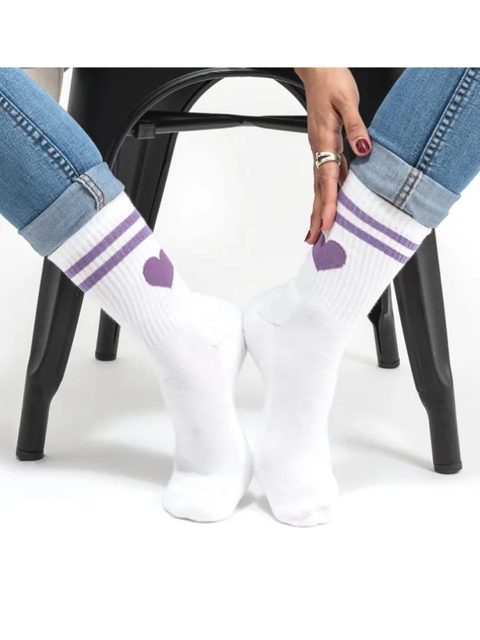 3er Pack Herz Tennis Socken Venus in Streifen