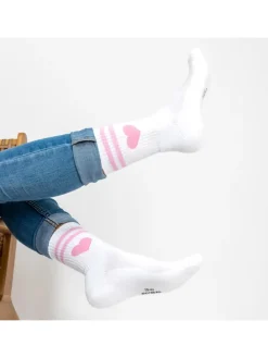 3er Pack Herz Tennis Socken Venus in Streifen