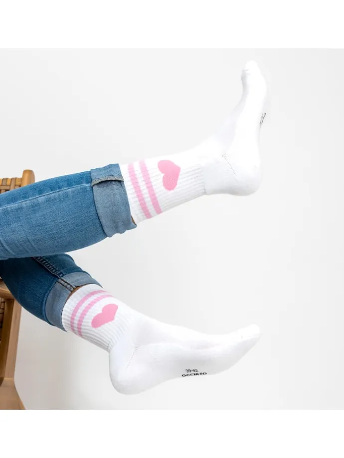 3er Pack Herz Tennis Socken Venus in Streifen