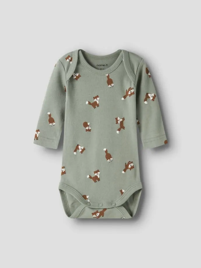 3er Pack Langarmbodys NBMBODY 3P LS FOX in shadow