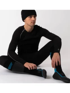2er Pack Merino Skisocken Toni in Schwarz-Blau