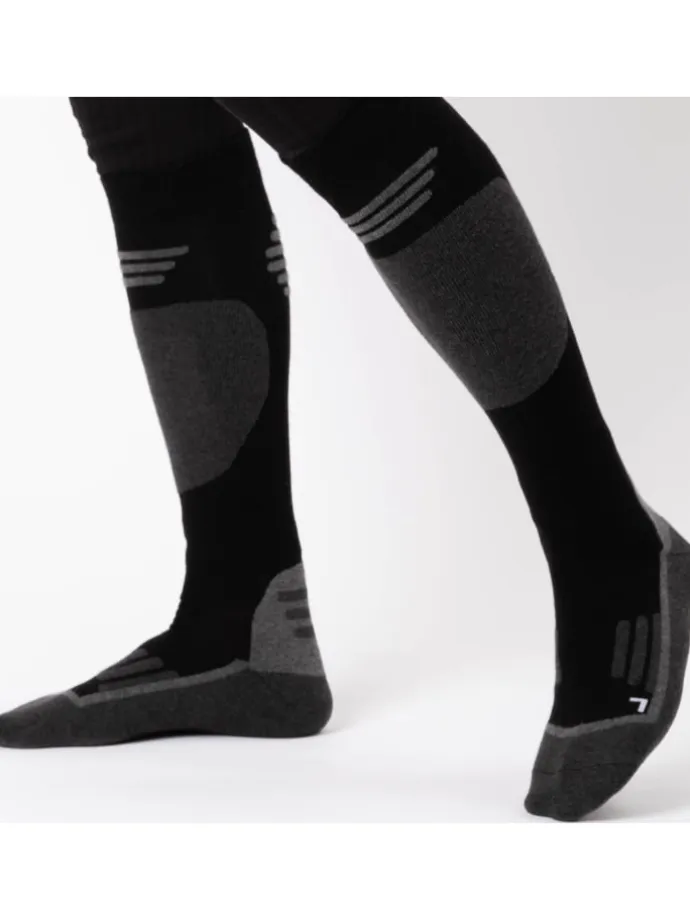 2er Pack Merino Skisocken Toni in Schwarz-Blau