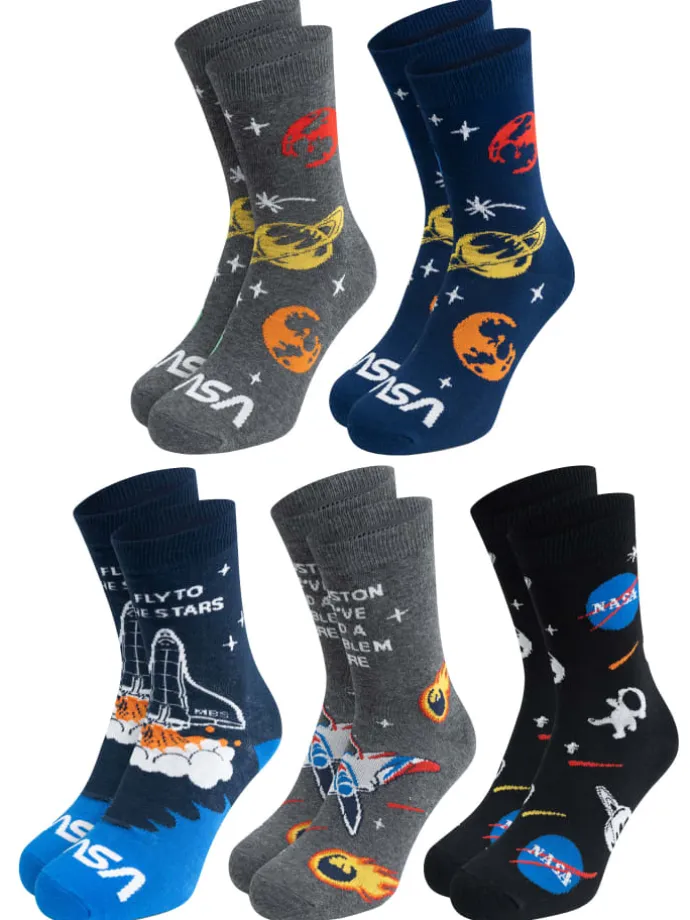 5er Pack NASA Socken Sneaker Strümpfe in Mehrfarbig
