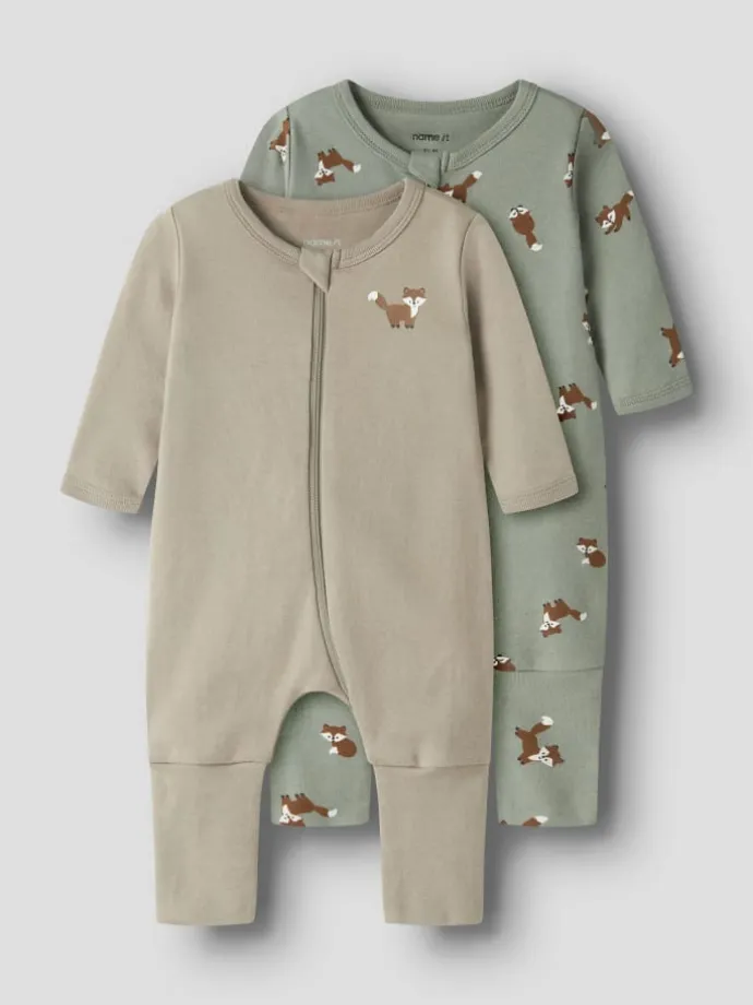 2er Pack Schlafstrampler NBMNIGHTSUIT FOX in shadow
