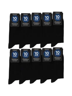 10er Pack Schwarze Socken Hermann in Schwarz