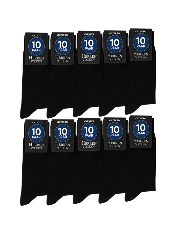10er Pack Schwarze Socken Hermann in Schwarz
