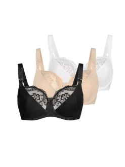 3er Pack: Ungepolsterter Still-BH Anastasia Mama in mehrfarbig