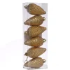 6er Set Baumschmuck Tannenzapfen bruchfest glitzernd in gold
