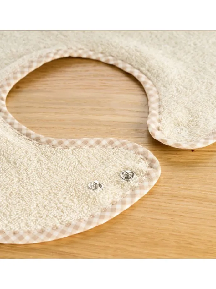 2er Set Riesen-Lätzchen mit Druckknöpfen in braun